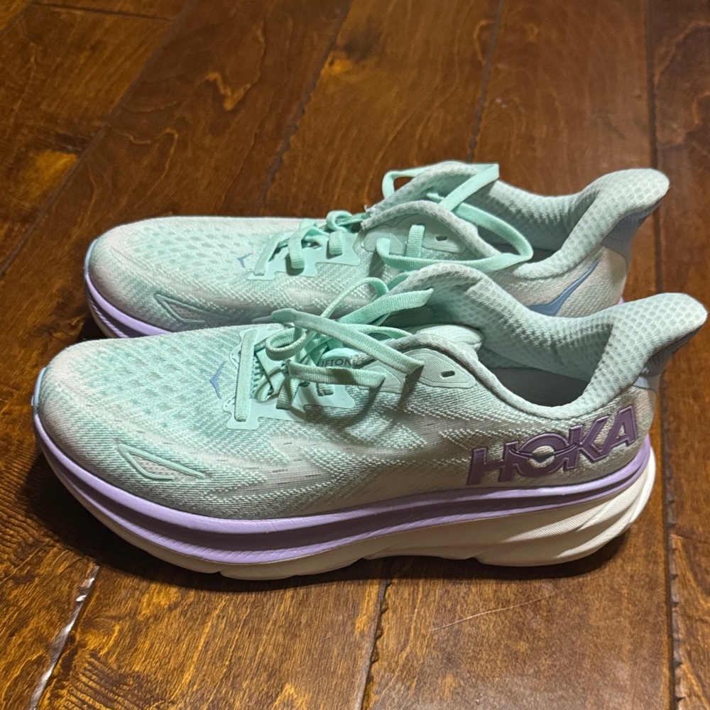 Hoka Women's Athletic Shoes in Mint and Lavender